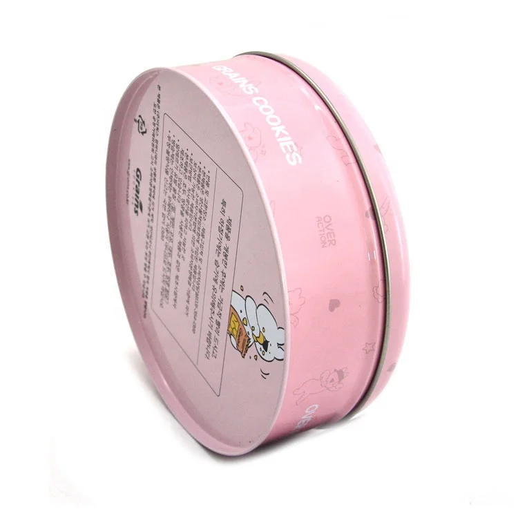 Round Tin Cans For Cake Food Grade Tinplate Packaging Biscuits Tin Cans For Cake Decorative Tin Box Large