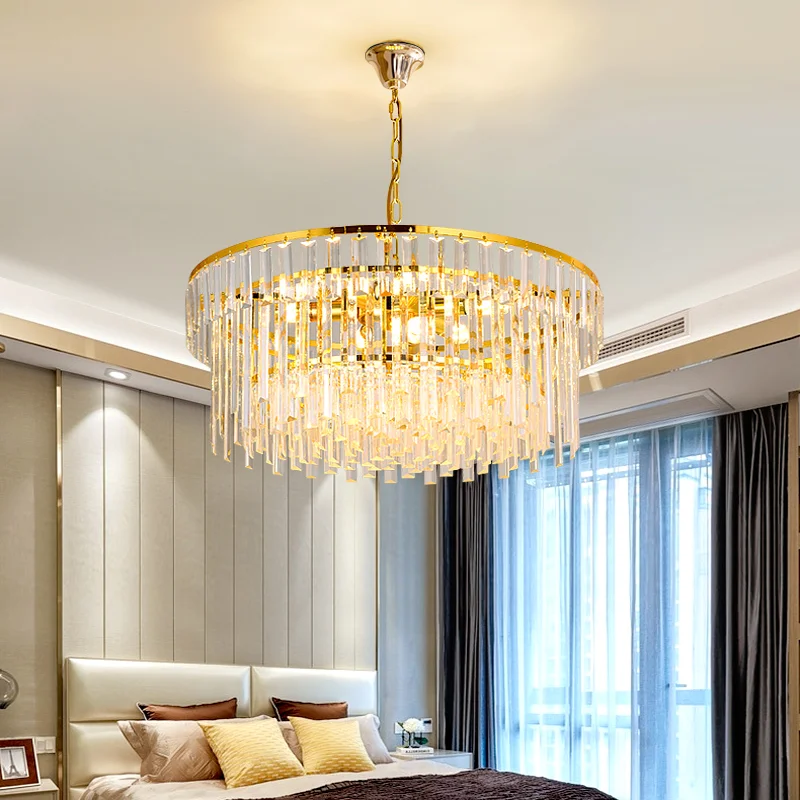 Gold Hotel Vintage Crystal Led Modern Decoration Luxury Pendant Light Hotel Lobby Villa Project Chandelier
