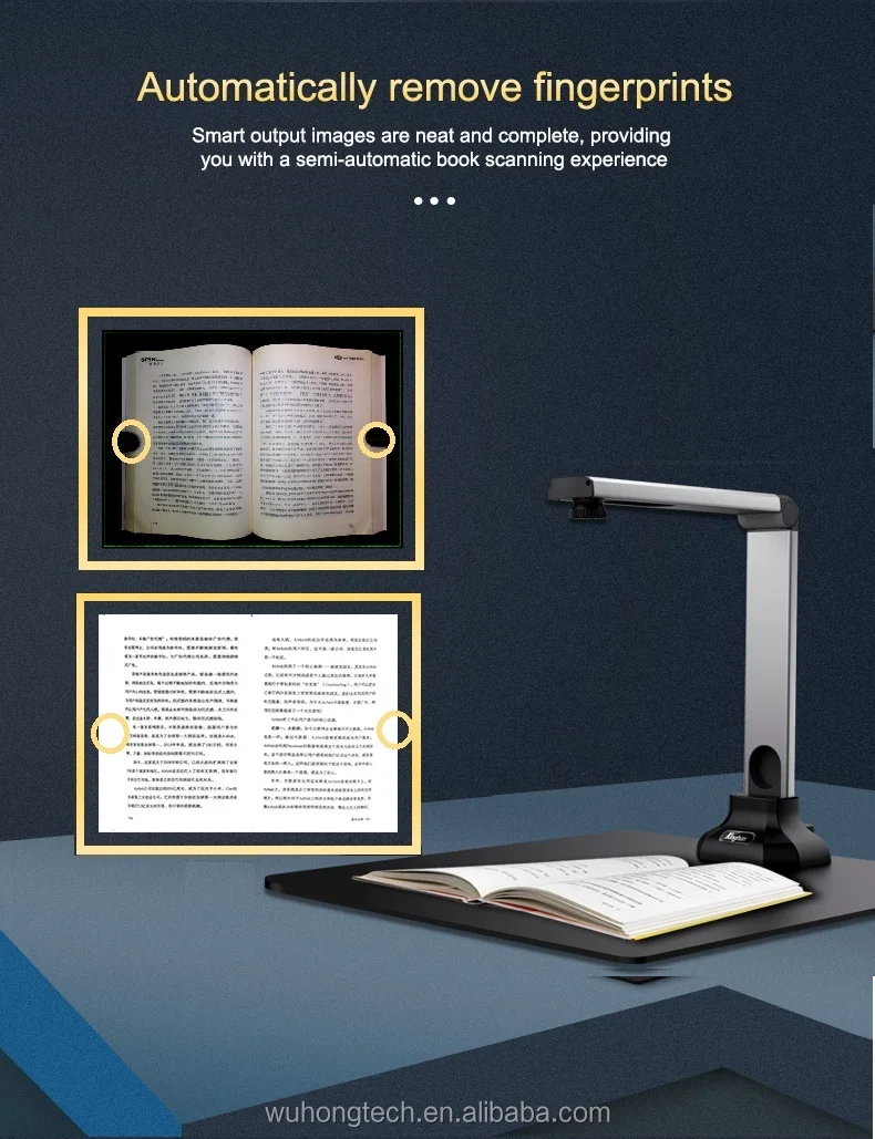 High Quality document camera A3 surface flattening Portable visual presenting realtime show document camera for books scanning