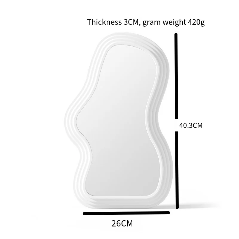 Cloud shape table vanity mirror simple wall hanging bathroom irregular makeup mirror French decorative mirror