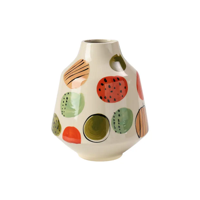 High aesthetic painted vases for home, living room, study, hydroponic flower arrangement, Nordic style minimalist ceramic vases