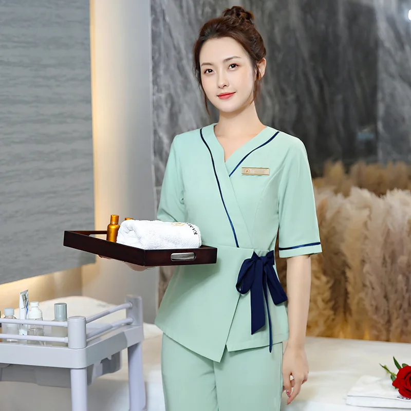 Esthetic Uniform Women Beauty Salon Clothing Autumn Sauna Foot Bath Uniforms Hotel Waiter Work Clothes SPA Uniform