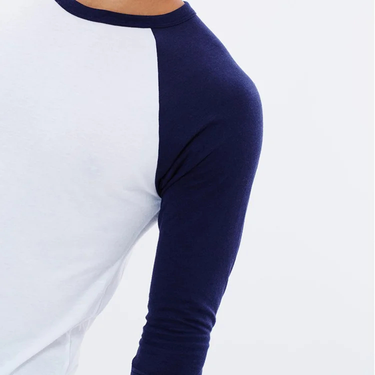 Maxgarment High Quality Wholesale Price 60% Cotton 40% Polyester Men Oem 3/4 Sleeve Baseball T Shirt