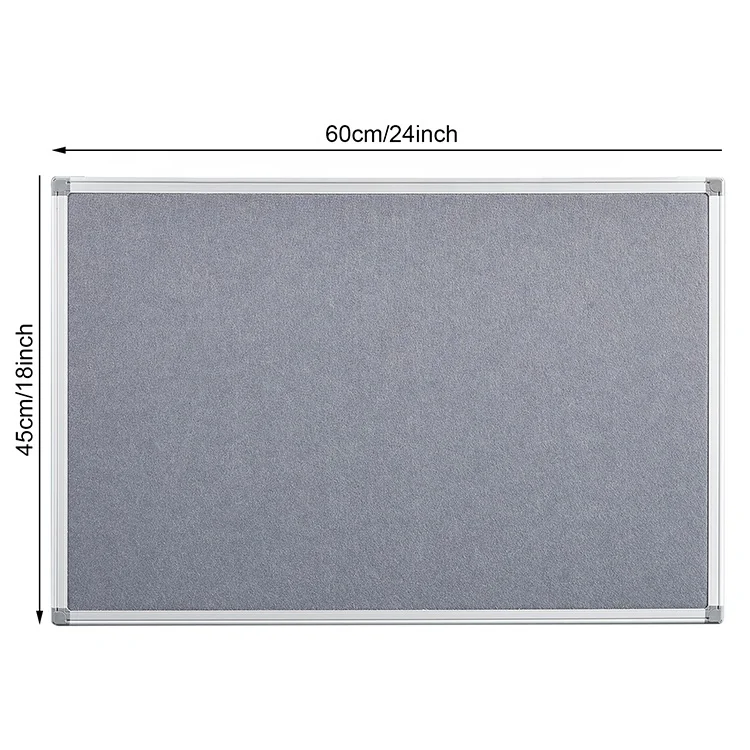 60x45cm wall mounted indoor bulletin board office notice board decoration aluminium frame fabric cork board