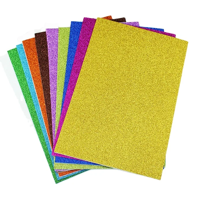A4 Glitter EVA Foam Craft Paper for DIY Handcrafts Decoration Glitter Foam Stickers