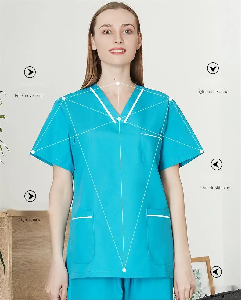 Hot sell nurse uniform medical scrubs vita ge medical scrub doctor nurses hats scrub medical
