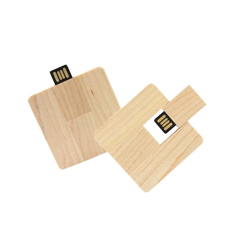 Wooden Wedding Gift Square Card USB Flash Drives 32GB Memory Stick Thumb Drive Photo Storage pen drive 128GB