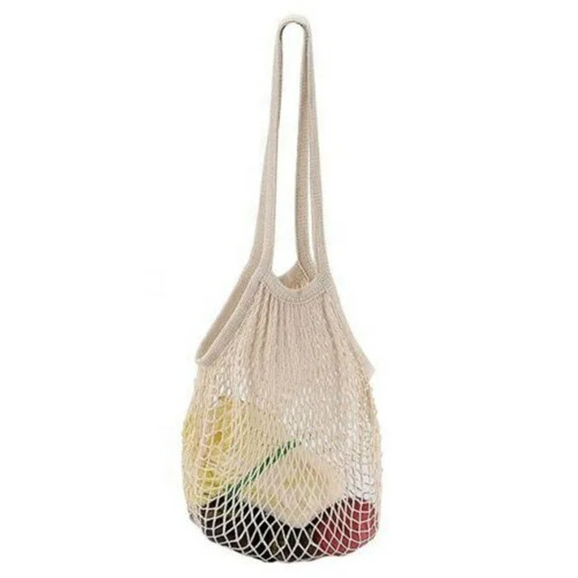 ECO-friendly   The Best seller natural cotton net bag  GOTS fruit mesh produce fishnet shopping bag