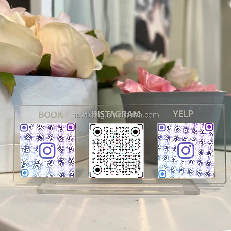3D Social Media Qr Code Sign Personalized Paypal Scan to Pay App  Gold and Silver Acrylic Qr Code Sign