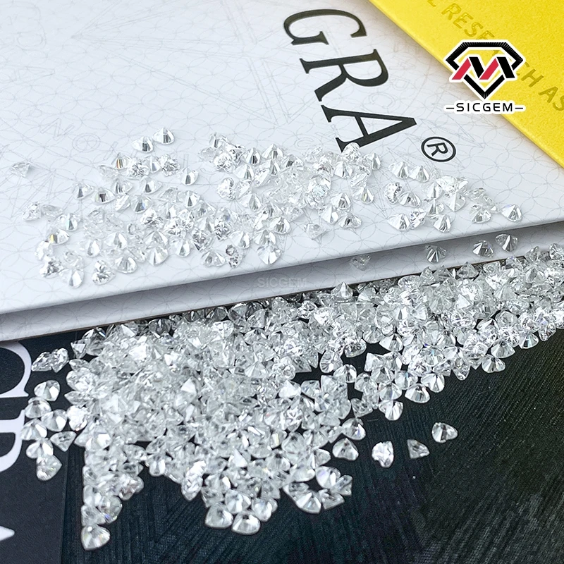 SICGEM Cheapest Price  DEF Color Heart Shape Synthetic Moissanite Diamonds VVS Clarity 3mm-6mm Moissanite