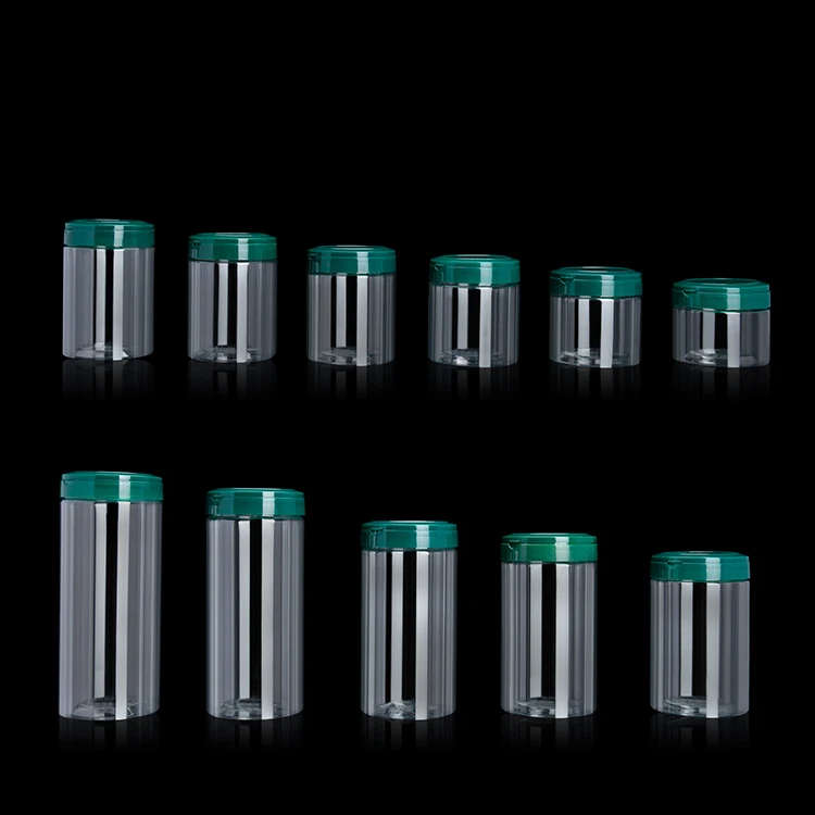 Hot Selling China Empty Plastic Canning Jar with Flip Cap for Pickle Food Storage 100g 200g 300g