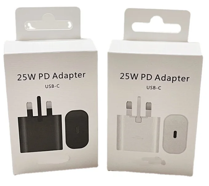 Original quality 25W PD Charger UK plug Fast Charging USB C Charger For Samsung S20 Note 20 wall charger