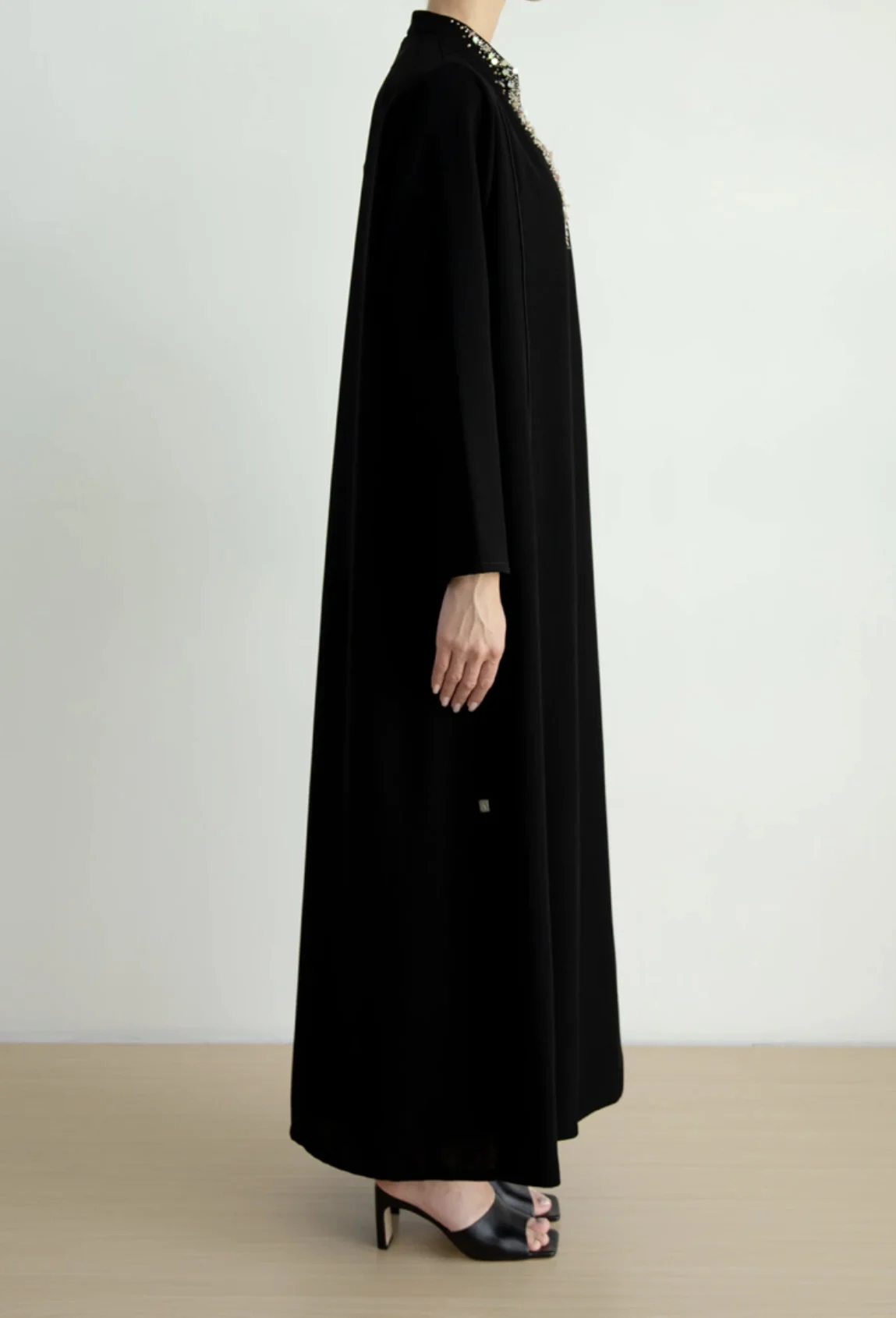 Saudi Arabic White Muslim Abaya Dress Long Sleeve Abaya Dress