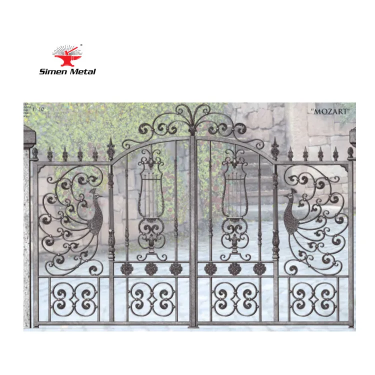 Hand-Free New Design Strong Wrought Iron Ornamental Garden Gate design Manufacturer Supplier