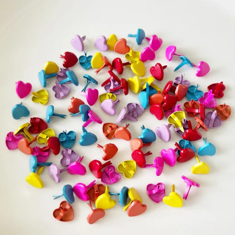 The Colorful Heart Shape Paper Fastener Brads,Scrapbooking Brads for Scrapbooking Craft DIY Paper Making