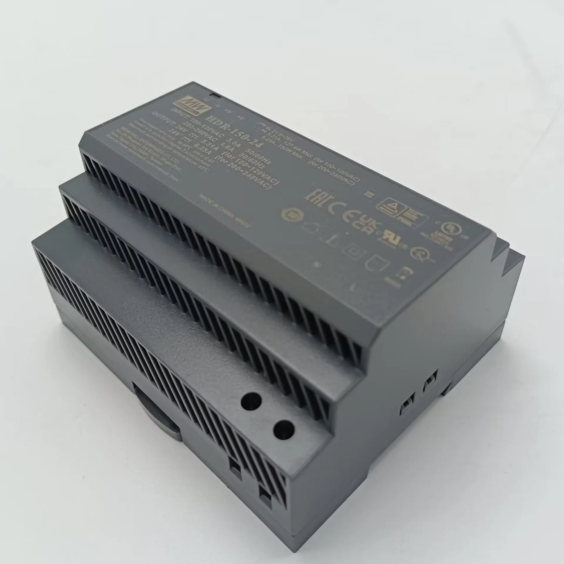 SMPS Original Meanwell HDR-150-24 AC-DC Ultra Slim DIN Rail switching power supply 24v 150w Dc output voltage is adjustable