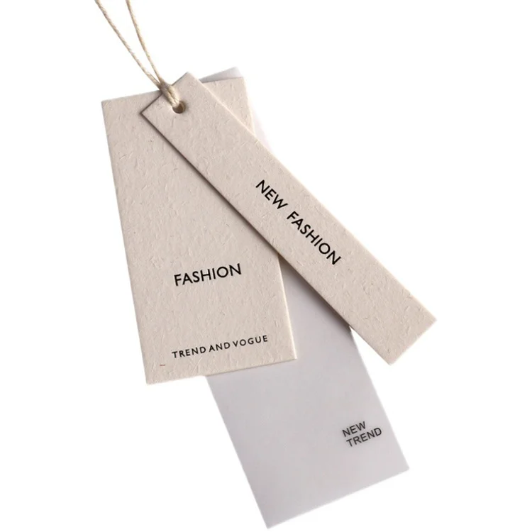 Custom Luxury Garment Swing Tags Clothes Label print Name logo Plastic hang tag with string paper hangtags For Clothing own logo