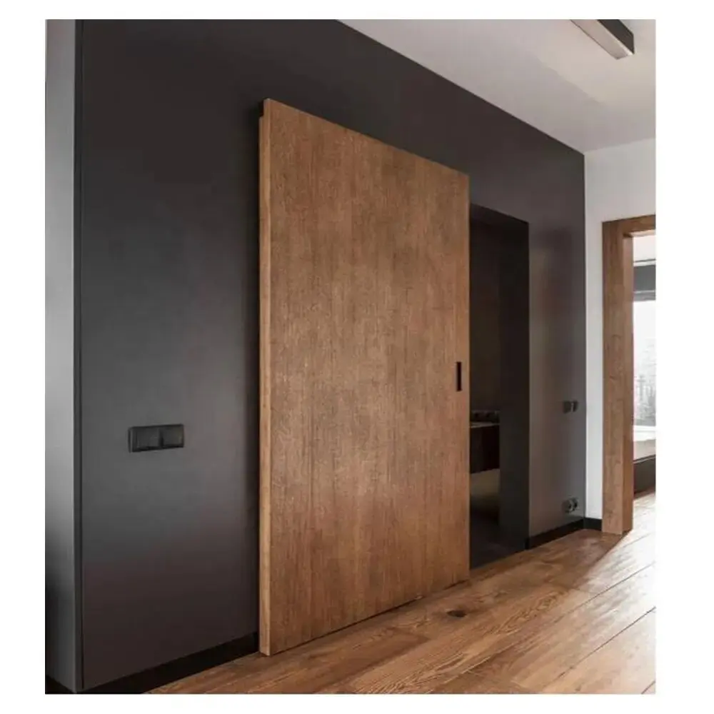 Factory Wholesale Invisible Sliding Door Smart Interior Solid Wood Doors for Living Room