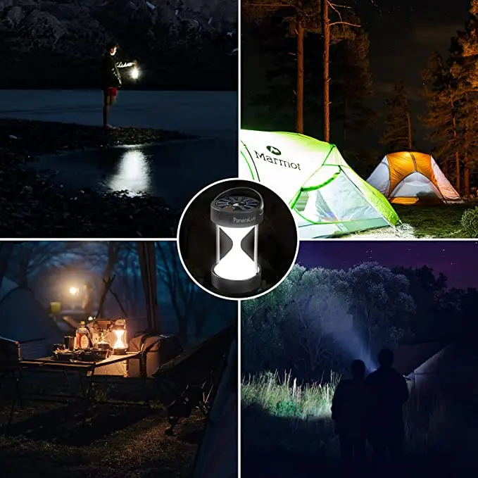 Solar Powered Hourglass Backpack Flash light Emergency Power Bank Rechargeable magnetic Base LED Camping Lamp for