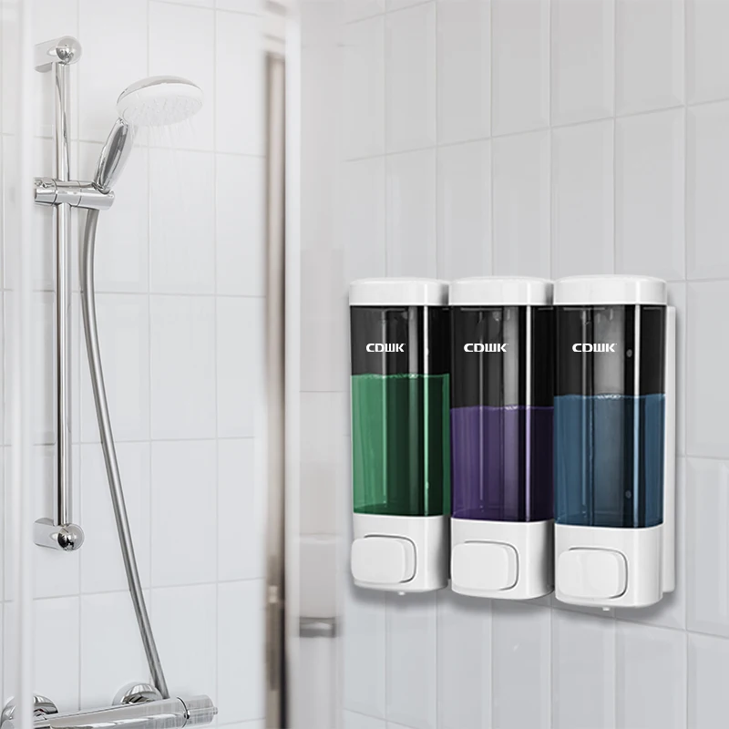 CDWK wholesale plastic bathroom liquid wall mounted soap dispenser shampoo dispenser