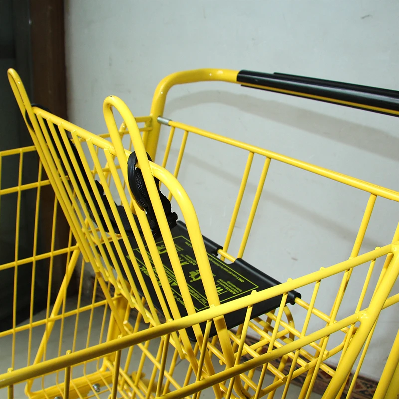 Продуктовый супермаркет высококачественные желтые тележки для покупок на заказ