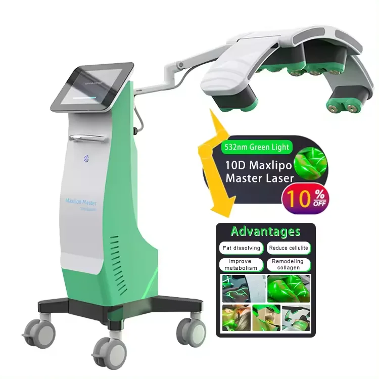 2024 Newest 10D Maxlipo 532nm Green Light Laser Slimming Machine 10d max lipo master laser therapy machine