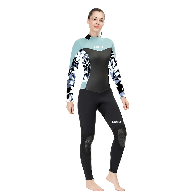  2021 Women 4/3 Free Dive Suit Snorkeling Surf Back Zipper Neoprene Smooth Skin