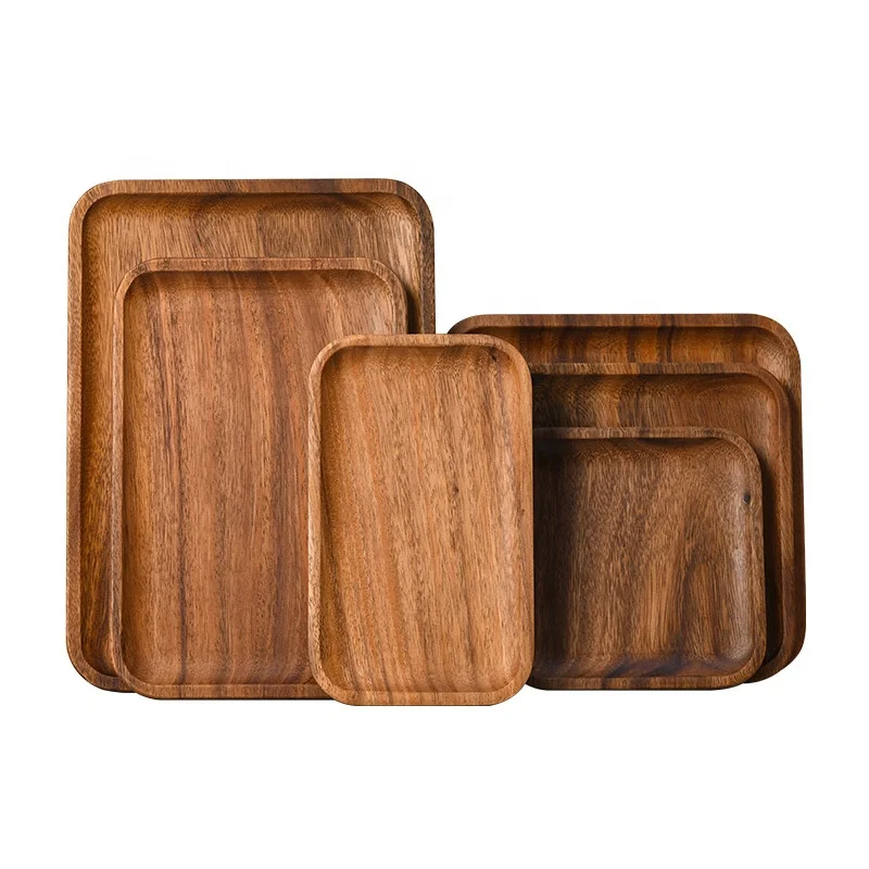 Japan Feature  Wooden Breakfast Tray Acacia Wooden Bread  Tray Kitchen Wood Tea  Snack Tray