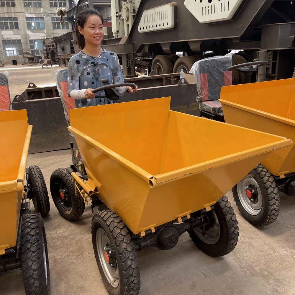Electric hauler site small four-wheeler breeding car four wheel ash hopper pulling goods dump cart
