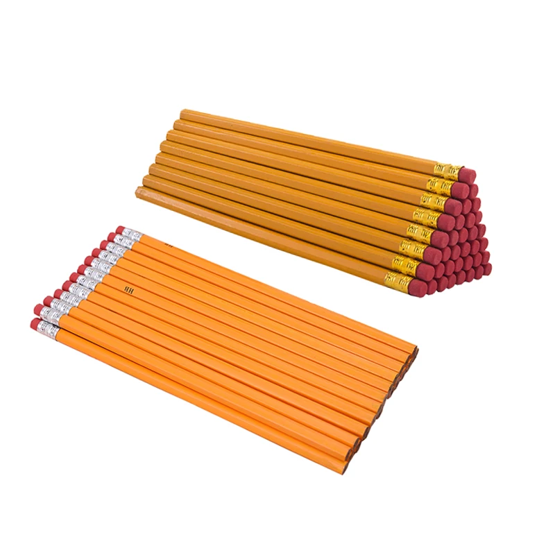 Wooden Pole Pencil Yellow HB 2B Yellow Paint Pencil Black Painting Poplar Material Art Pencil Study Stationery