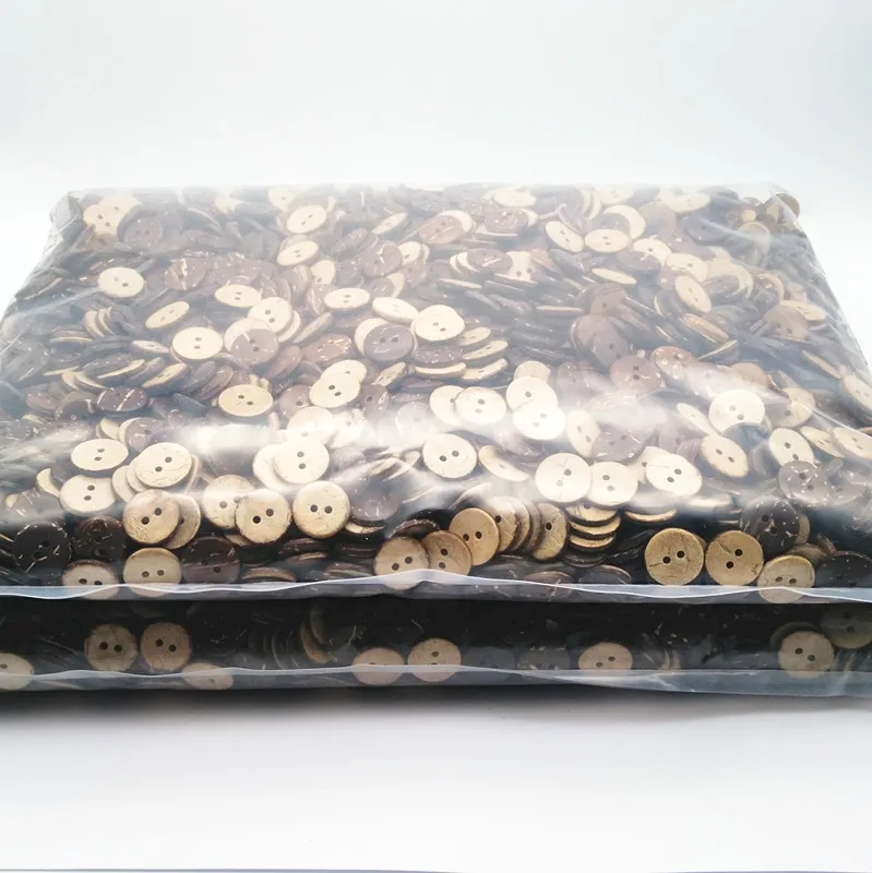 15mm 24L 2 holes regular natural coconut shell button for shirt, natural shirt button