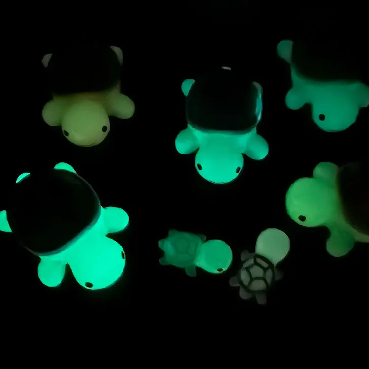 mang dai little turtle multi colour micro animals 3d charm glowing doll figurines luminous resin lucky bag blind surprise toys