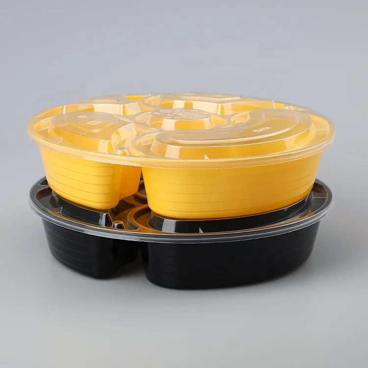 SZ-858 пластиковый одноразовый Ланч-бокс bento с 5 отделениями