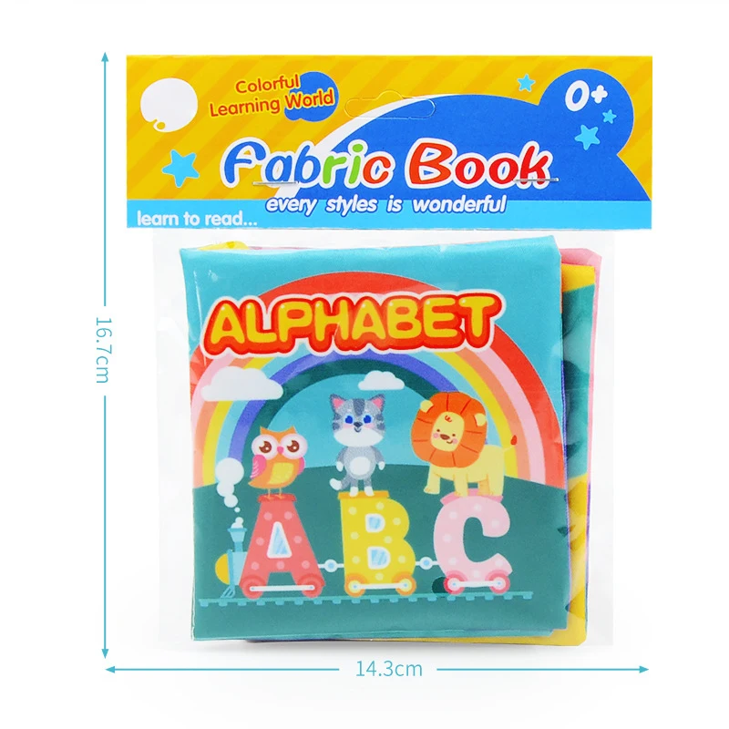 CPC Certified Soft Washable & Recyclable Cloth Books for Kids English Animals Fruits Family Cognition Early Education Baby Books