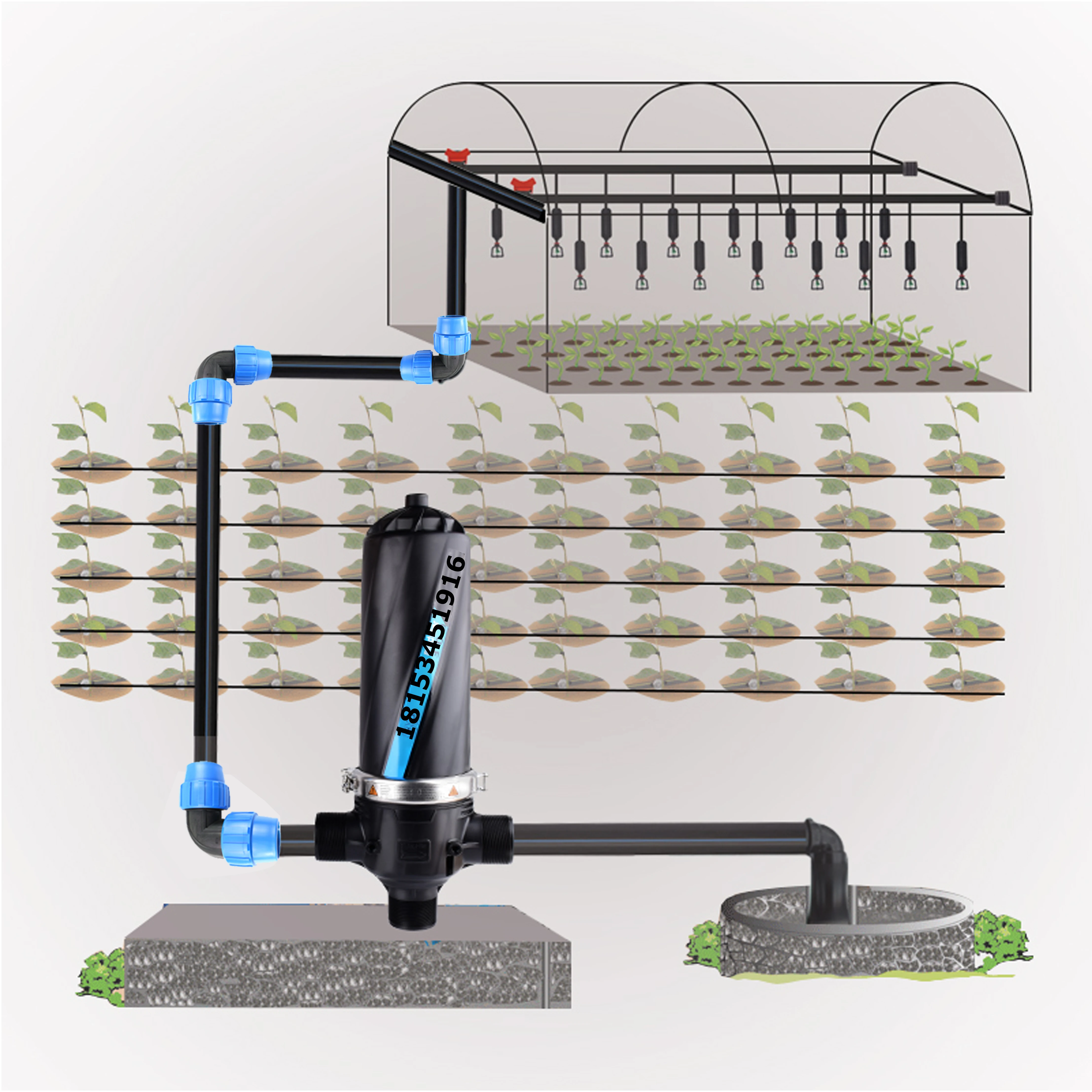 1 hectare Automatic Farm Drip Irrigation Systems Design