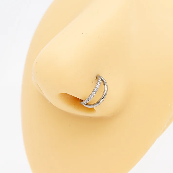 Piercing Jewelry Surgical Stainless Steel Titanium Nose Septum Hoop Rings Captive Beaded Double Sided