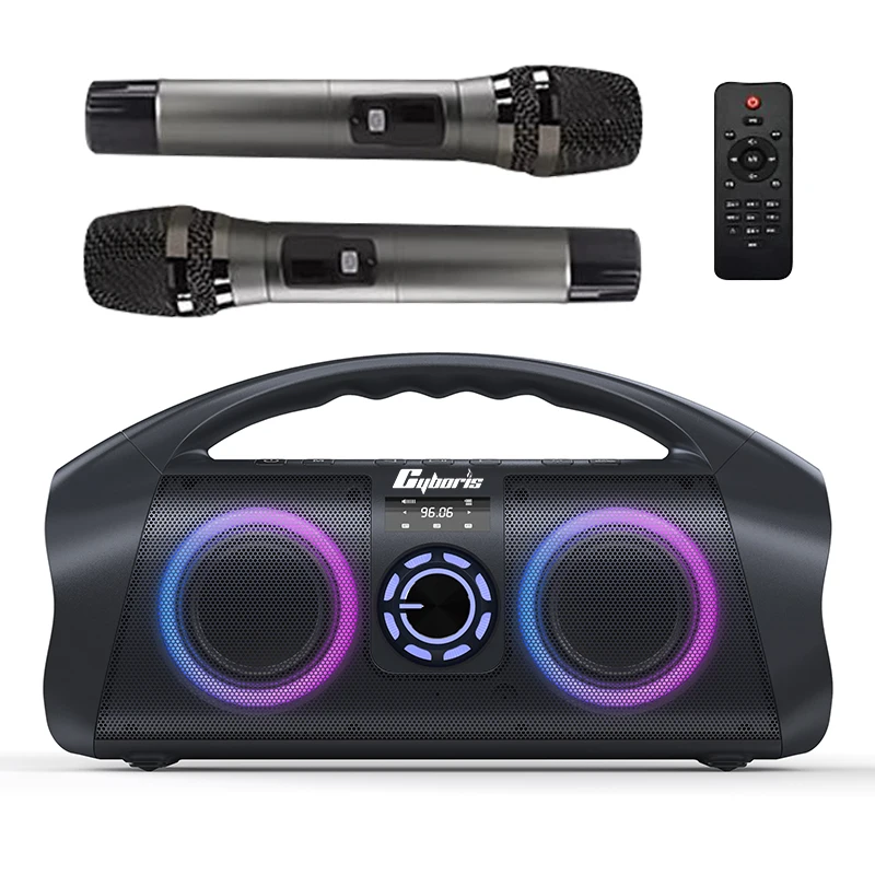 2023 NEW Cyboris F29K 120w Karaoke portable wireless waterproof speaker with flashing RGB light for home and outdoor