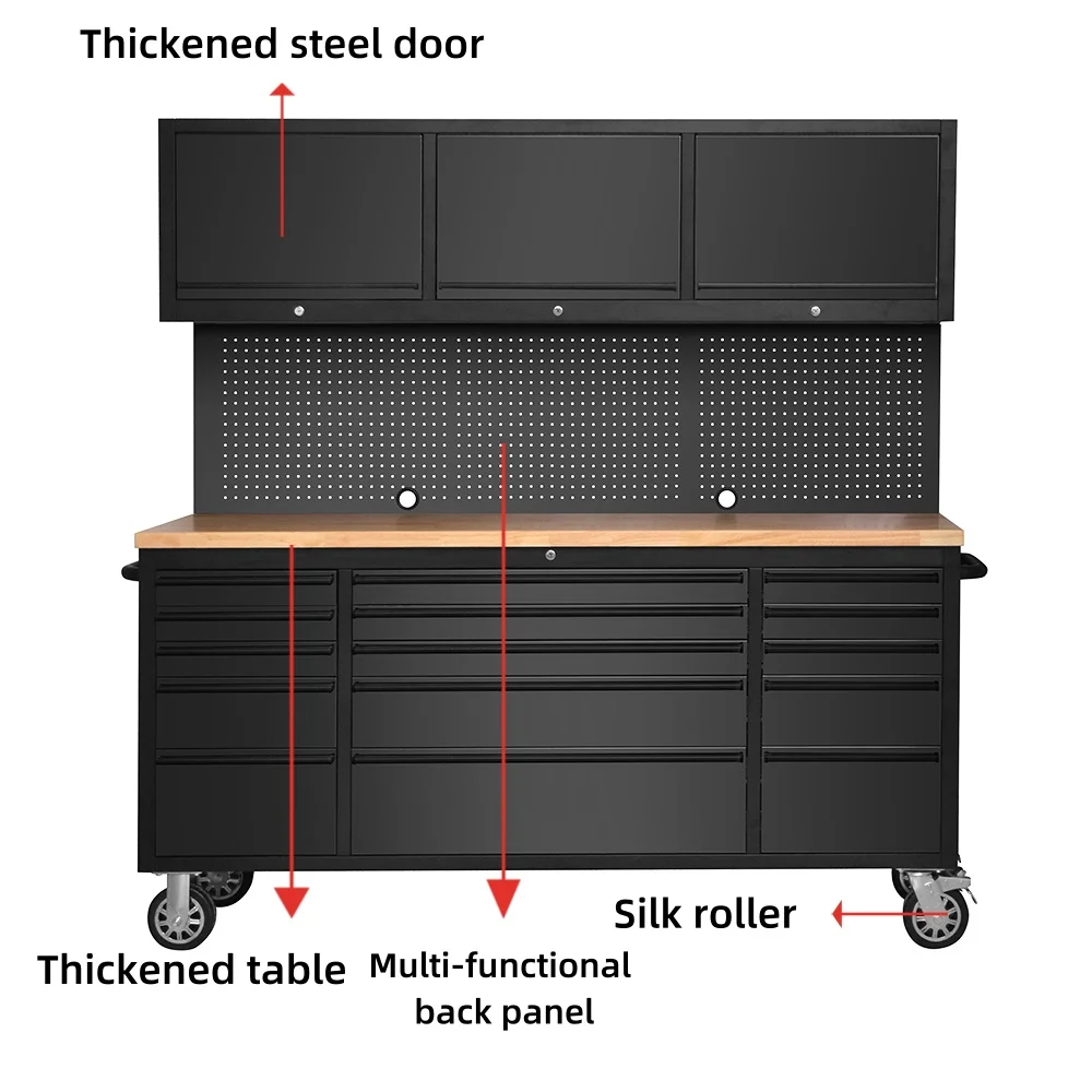 GD 2024 Multi-purpose Stainless Steel garage storage roller Tool Cabinet Service tool stand Composite work station