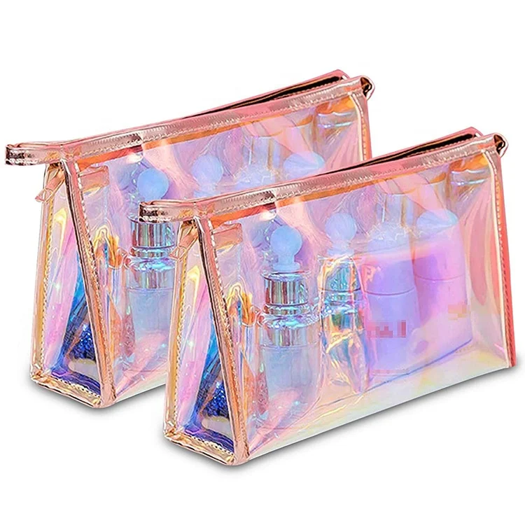 Large Cosmetic Bag PVC Makeup For Women Girls Teens Travel Toiletry Pencil Brush Storage Case