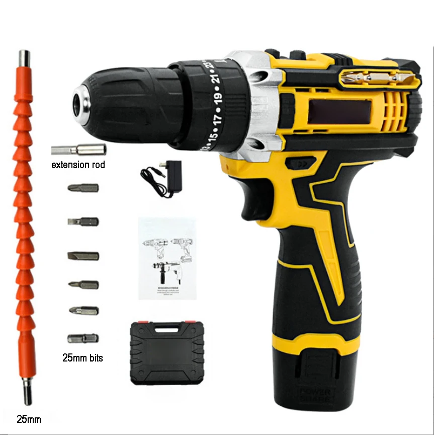 10PCS 12v brushless cordless electric drill professional battery cordless brushless impact drill