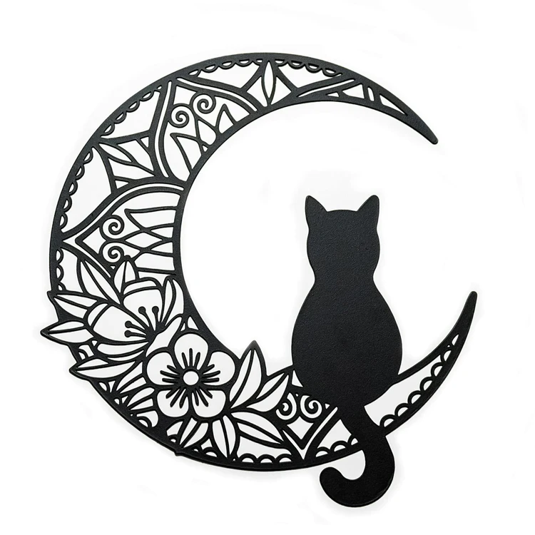 Custom Wall Decor Display Lobby Moon Wrought Iron Interior Metal Wall Home Decor