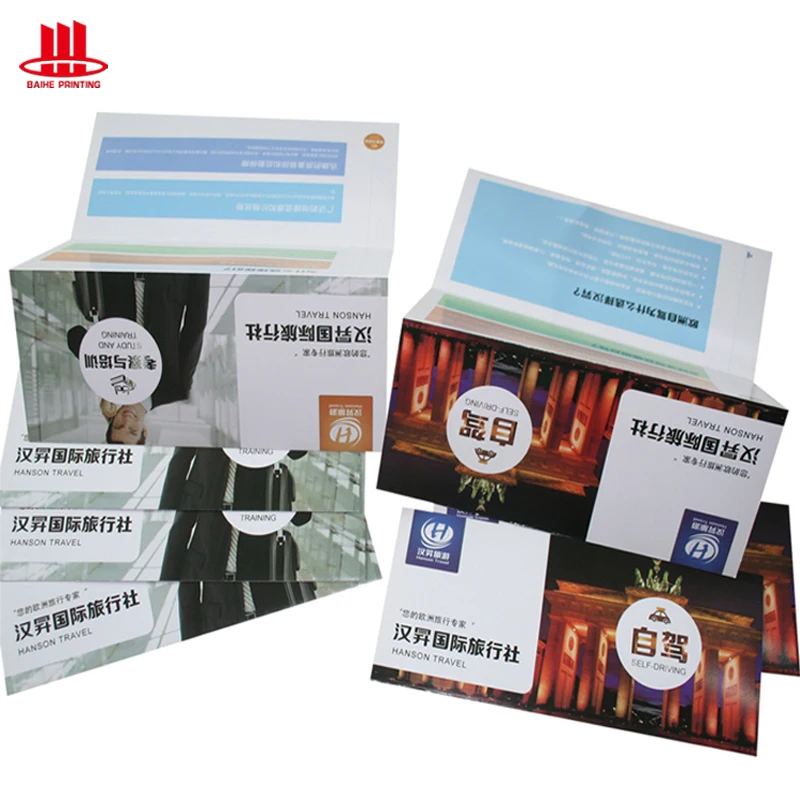 Custom Color Printed Product Promotion Matte Laminate Tri- Fold Design Paper Brochure Printing OEM Offset Printing Chart Paper