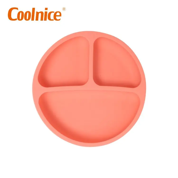 Smile Face Cute Silicone gel Portable Washable Microwave Safe Divided Baby Fresh Feeding Trays Food Bowl for Kids