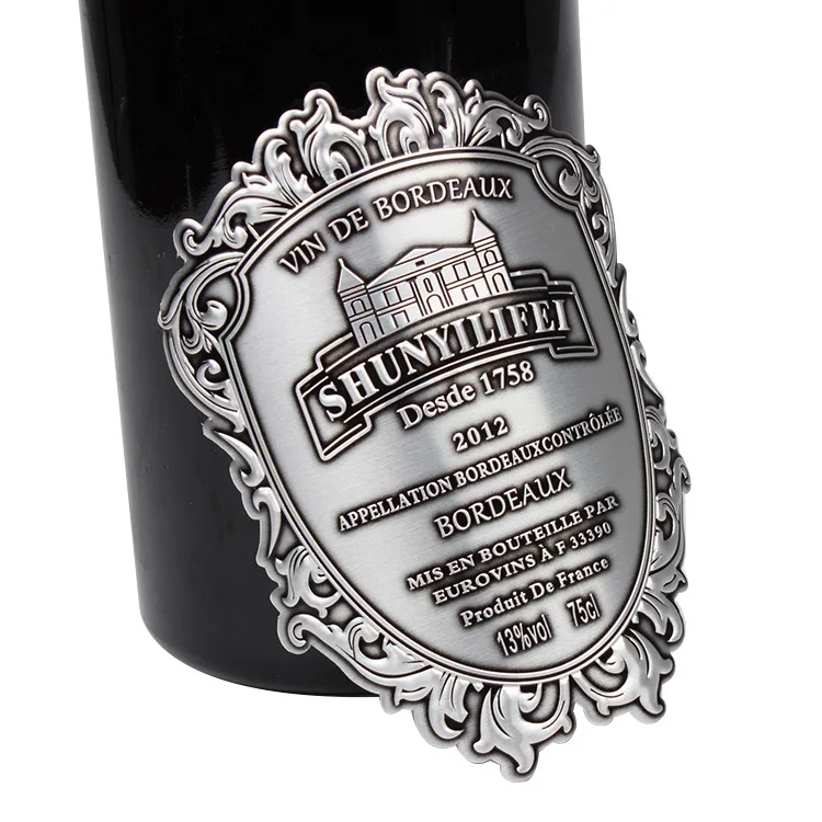 Factory Price Professional Aluminium Gold Foil Custom Logo Red Wine Label Printing