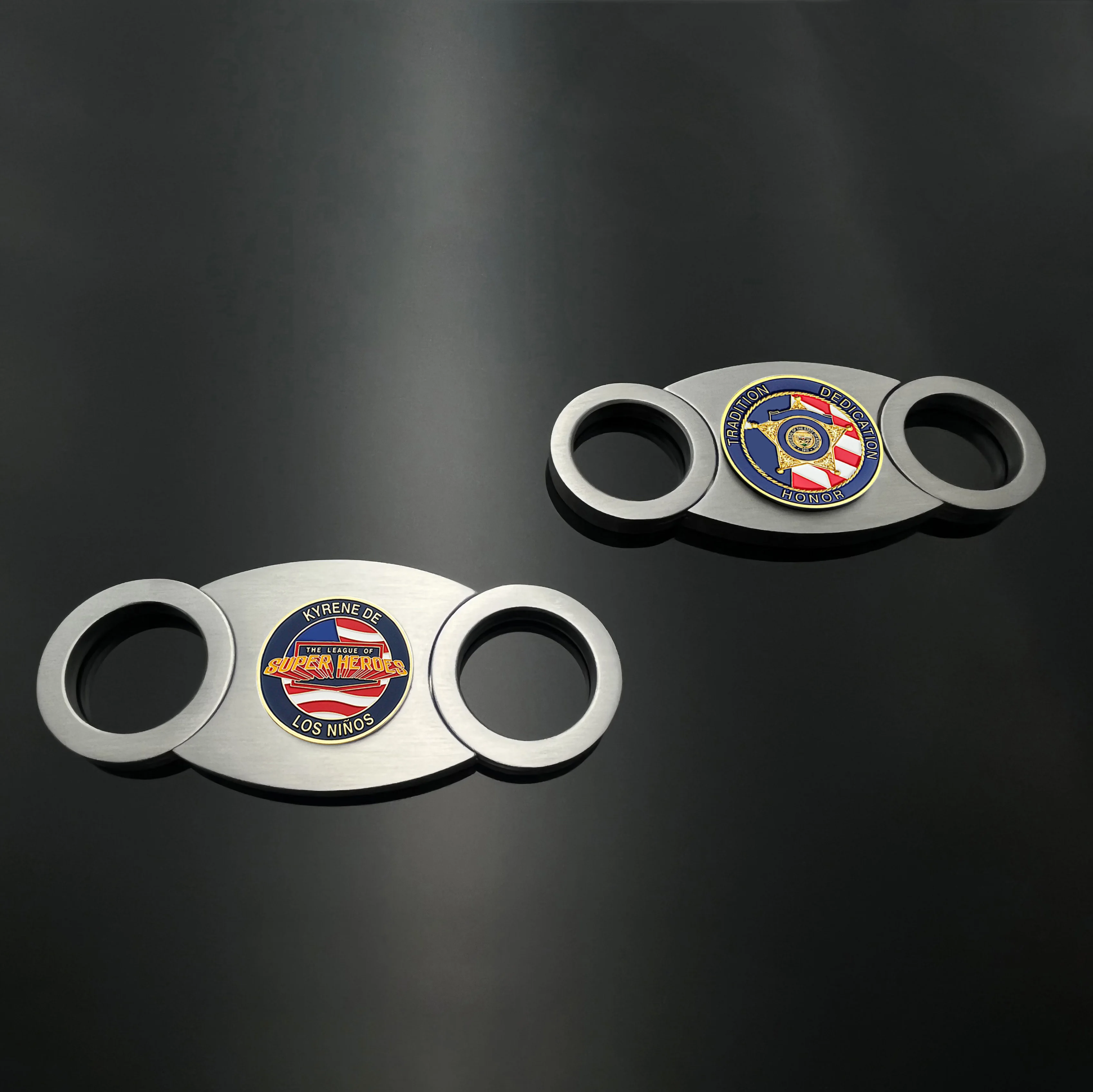 Custom Ring Sharp Logo Mini Stainless Steel Metal Cutter Ez Splitter Cigar Cutter