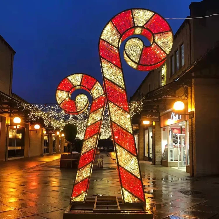 christmas candy themed decoration outdoor christmas lighting led candy cane christmas motif lights