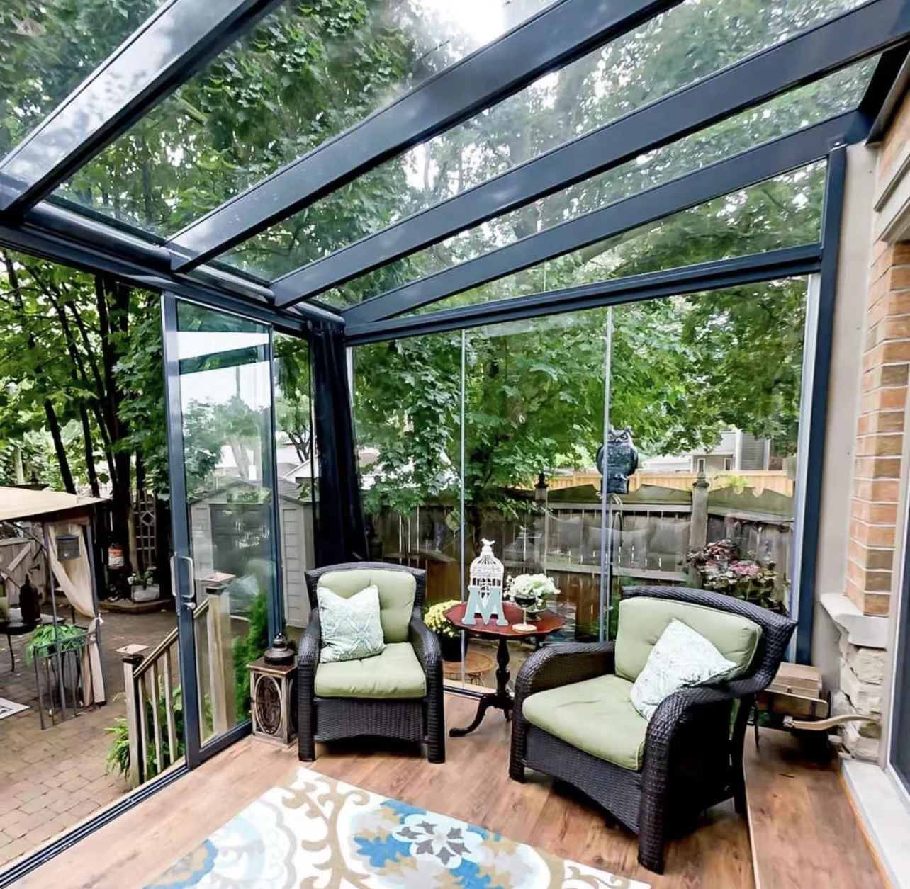 Lianhong new design Prefabricated Winter Garden Patio Enclosure Modern Glass House Free Standing 3 4 Seasons Sun Room