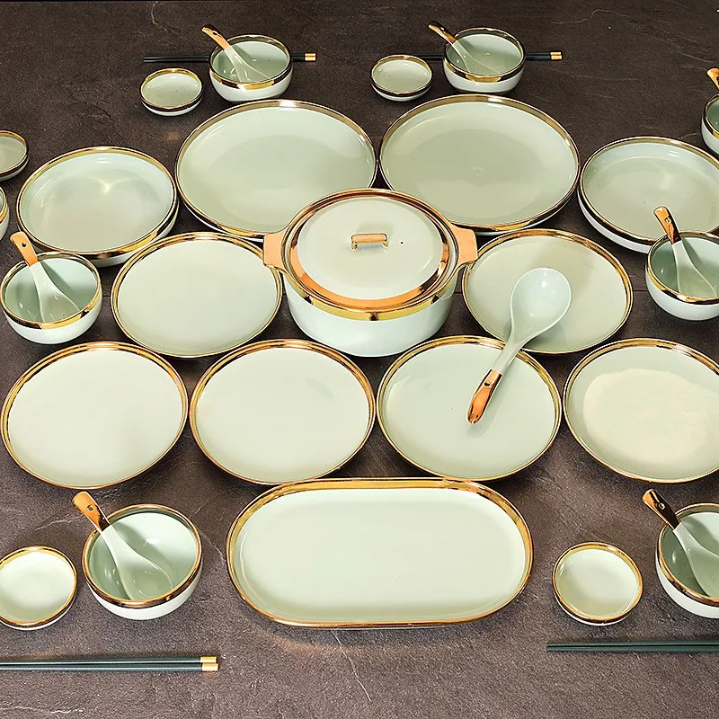 Новая роскошная индивидуальная керамическая посуда в скандинавском стиле фарфоровая оптовая продажа настраиваемая китайскими производителями