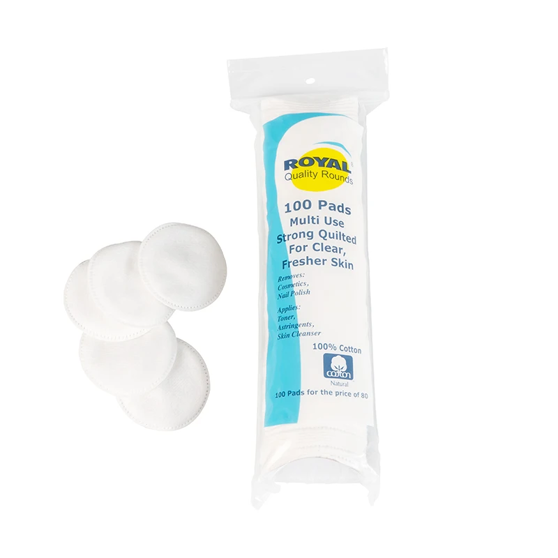 100Pcs  Cosmetic Facial Soft Custom Logo Cotton Pads Round Cotton Makeup Clean Pads