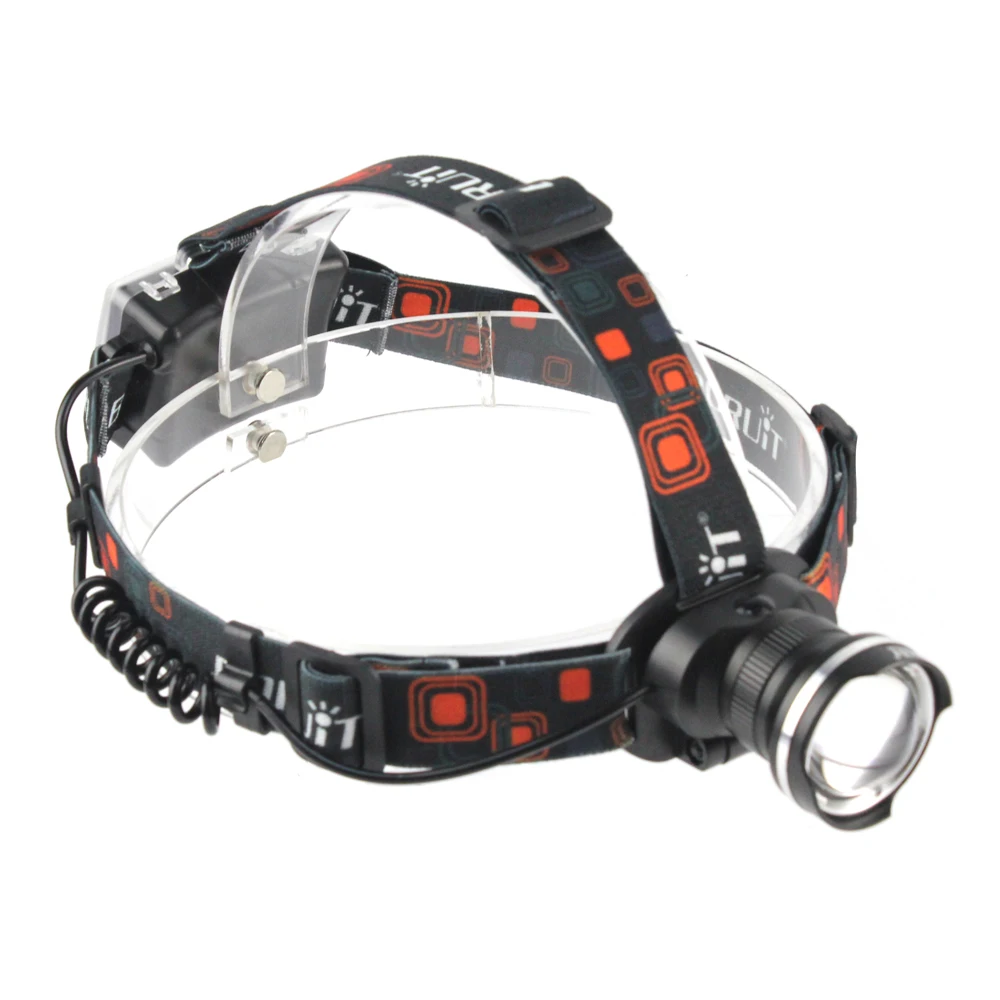 BORUiT 2000LM T6 LED Headlight 3-Mode Zoom Headlamp Waterproof Head Torch Camping Lantern Hunting Flashlight